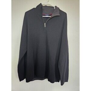 Gap Men's Pullover Sweater, 1/4 Zip, Merino Wool, Black, XXL